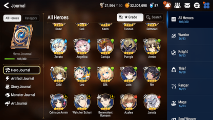 [GLOBAL][INSTANT]Epic 7 Seven 2ML 1LIM Diene Lionheart Cermia Blood Moon Haste + ML pulls + 20 Speed + Name Starter Account-Mobile Games Starter