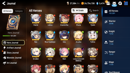 [Global][INSTANT]Epic 7 Seven Lone Crescent Bellona Angel of Light Angelica+ Name Starter Account-Mobile Games Starter