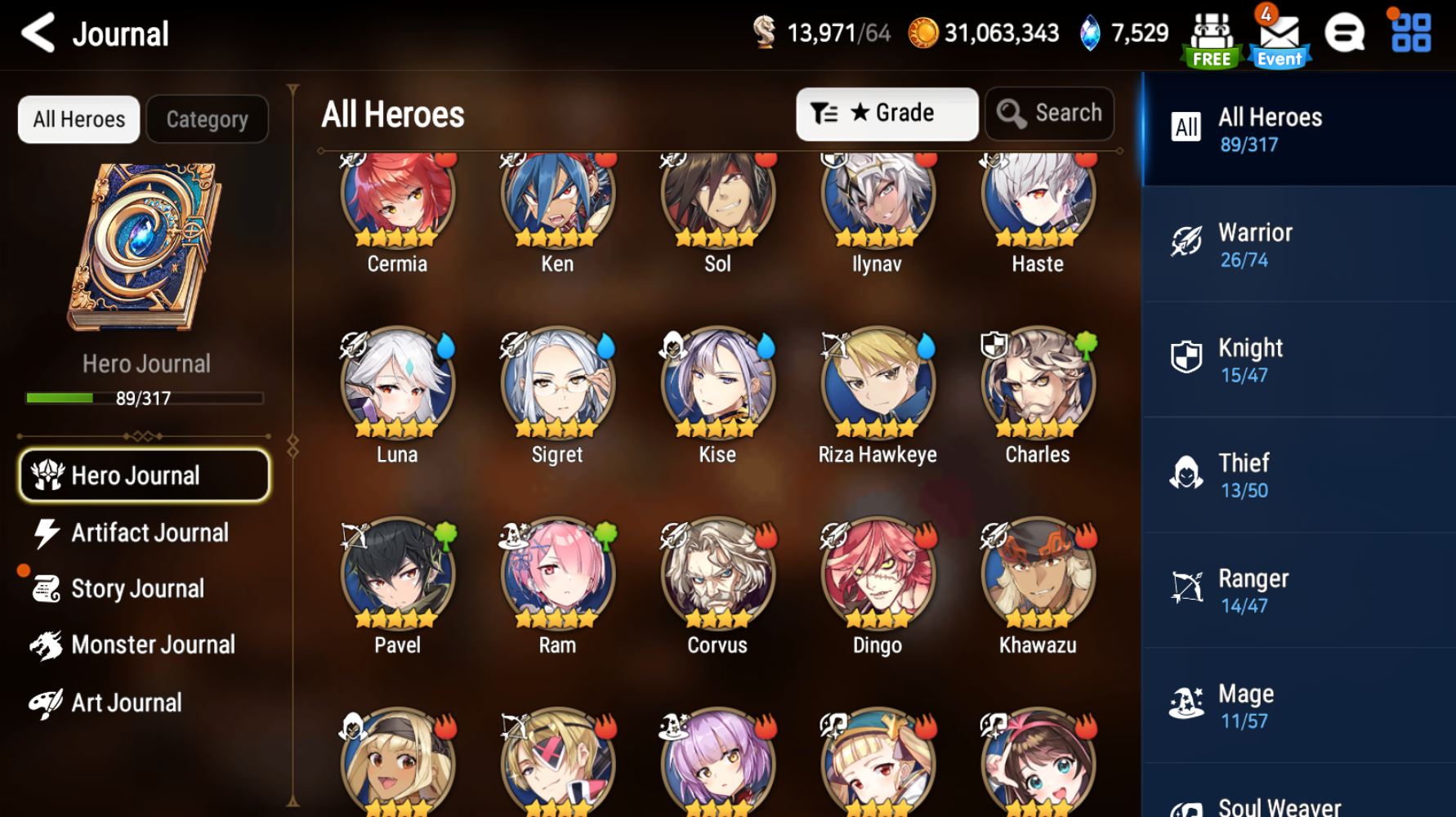 [Global][INSTANT]Epic 7 Seven Luna Sigret + ML pulls Starter Account-Mobile Games Starter