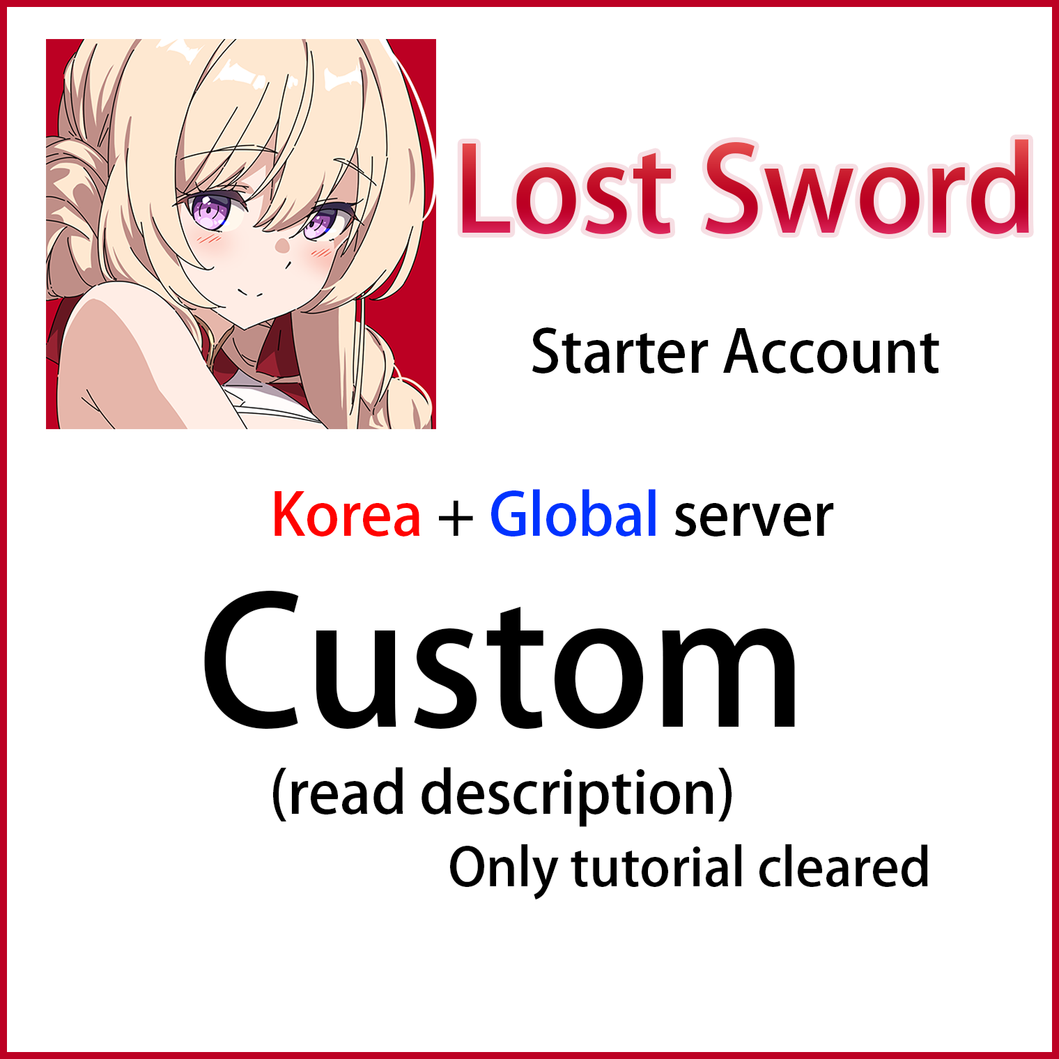 [GLOBAL/KR] Custom | Lost Sword 로스트 소드 Tale of the Britania Korea Starter Account (read description)-Mobile Games Starter