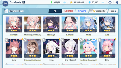 [GLOBAL/NA] [INSTANT] 2 limited 19x3* Dress Hina Swimsuit Hoshino + 60k Pyroxene gems Blue Archive Starter Account-Mobile Games Starter