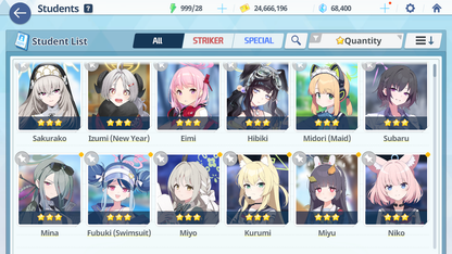 [GLOBAL/NA] [INSTANT] 2 limited Niko + Kurumi + 68000 Pyroxene gems Blue Archive Starter Account-Mobile Games Starter