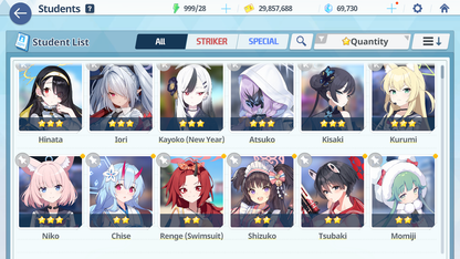 [GLOBAL/NA] [INSTANT] 2 limited Niko + Kurumi + 69700 Pyroxene gems Blue Archive Starter Account-Mobile Games Starter
