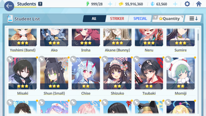 [GLOBAL/NA] [INSTANT] 3 limited 14x3* Seia Kazusa Yoshimi (Band) + 63k Pyroxene gems Blue Archive Starter Account-Mobile Games Starter