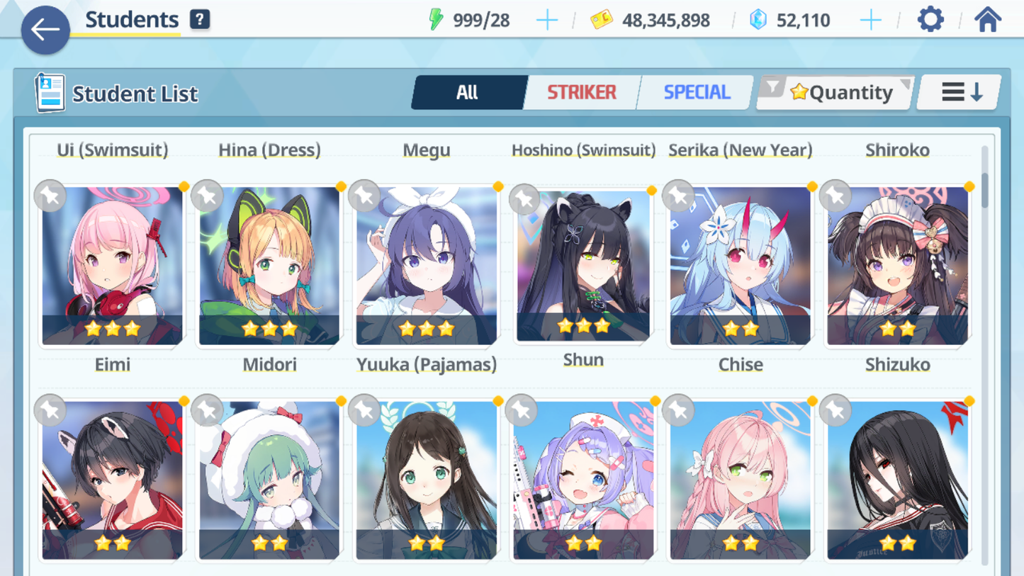 [GLOBAL/NA] [INSTANT] 3 limited 16x3* Dress Hina Swimsuit Hoshino Wakamo + 51k Pyroxene gems Blue Archive Starter Account-Mobile Games Starter