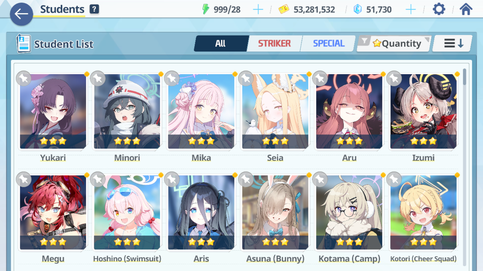 [GLOBAL/NA] [INSTANT] 3 limited 17x3* Seia Mika Swimsuit Hoshino + 51k Pyroxene gems Blue Archive Starter Account-Mobile Games Starter