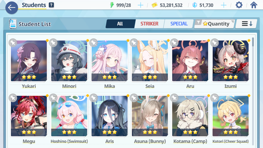 [GLOBAL/NA] [INSTANT] 3 limited 17x3* Seia Mika Swimsuit Hoshino + 51k Pyroxene gems Blue Archive Starter Account-Mobile Games Starter
