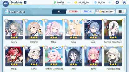 [GLOBAL/NA] [INSTANT] 3 limited 18x3* Seia Mika Summer Hoshino + 58k Pyroxene gems Blue Archive Starter Account-Mobile Games Starter