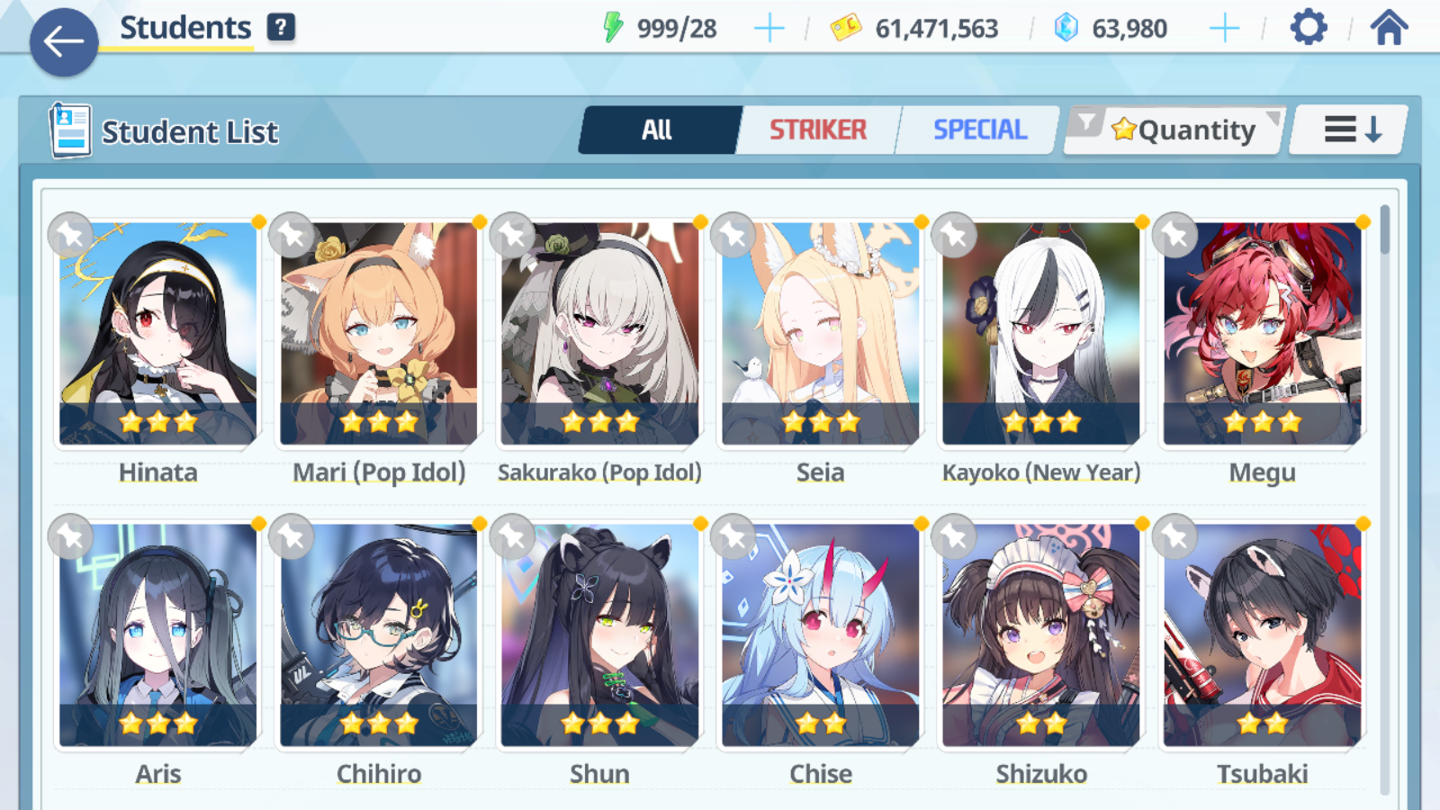 [GLOBAL/NA] [INSTANT] 3 limited 9x3* Seia Mari Sakurako (Pop Idol) + 63k Pyroxene gems Blue Archive Starter Account #3-Mobile Games Starter