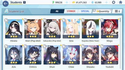 [GLOBAL/NA] [INSTANT] 3 limited 9x3* Seia Mari Sakurako (Pop Idol) + 63k Pyroxene gems Blue Archive Starter Account #3-Mobile Games Starter