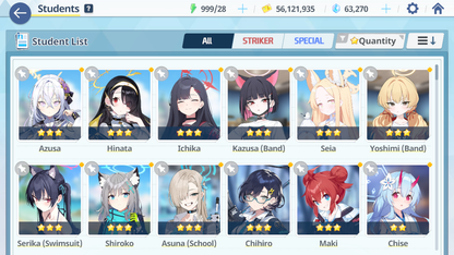 [GLOBAL/NA] [INSTANT] 4 limited 11x3* Seia Asuna Kazusa Yoshimi (Band) + 62k Pyroxene gems Blue Archive Starter Account-Mobile Games Starter