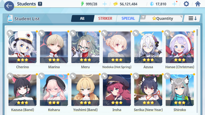 [GLOBAL/NA] [INSTANT] 4 limited 18x3* Hikari Nozomi Kazusa Yoshimi (Band) + 18k Pyroxene gems Blue Archive Starter Account-Mobile Games Starter