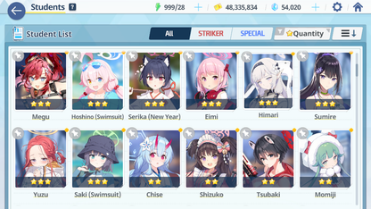 [GLOBAL/NA] [INSTANT] 4 limited 20x3* Dress Hina Swimsuit Hoshino Mika Ako + 53k Pyroxene gems Blue Archive Starter Account-Mobile Games Starter