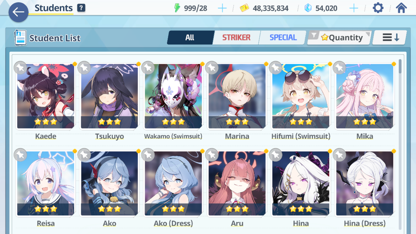 [GLOBAL/NA] [INSTANT] 4 limited 20x3* Dress Hina Swimsuit Hoshino Mika Ako + 53k Pyroxene gems Blue Archive Starter Account-Mobile Games Starter