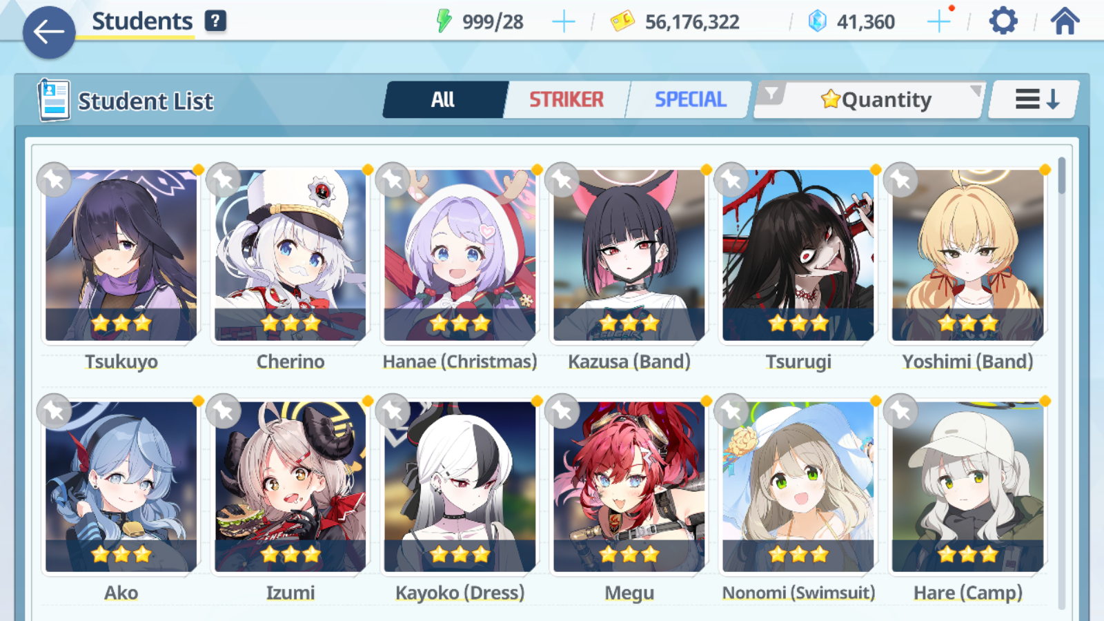 [GLOBAL/NA] [INSTANT] 4 limited 20x3* Hikari Nozomi Kazusa Yoshimi (Band) + 41k Pyroxene gems Blue Archive Starter Account-Mobile Games Starter