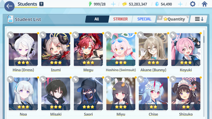 [GLOBAL/NA] [INSTANT] 4 limited 22x3* Dress Hina Mika Summer Hoshino Hanako + 54k Pyroxene gems Blue Archive Starter Account-Mobile Games Starter