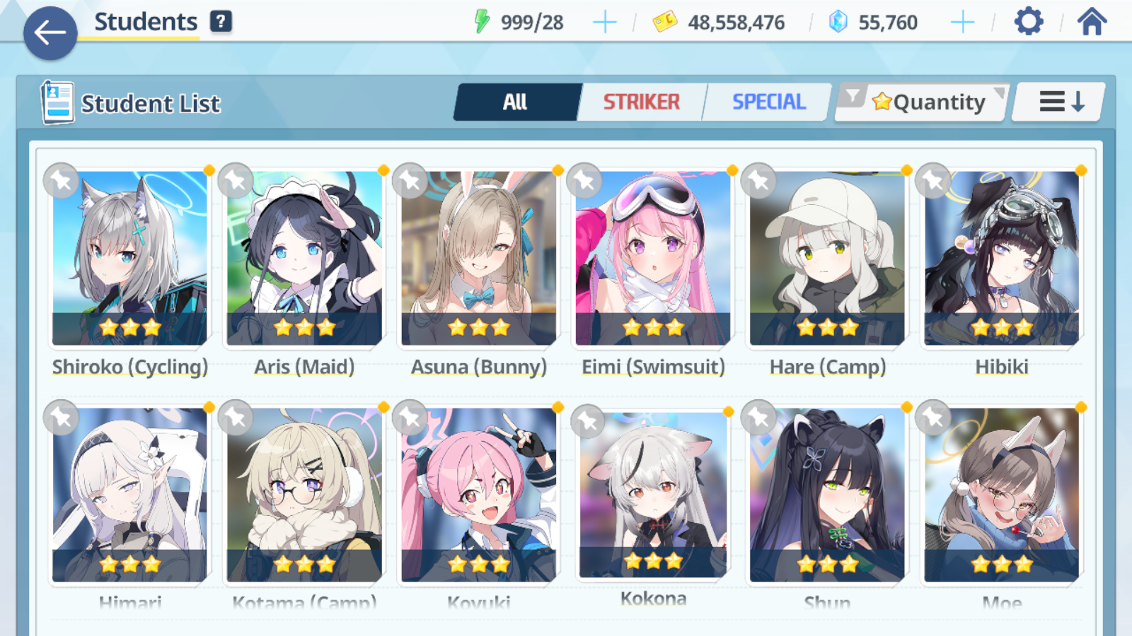 [GLOBAL/NA] [INSTANT] 4 limited 24x3* Dress Hina Swimsuit Hoshino Mika Izuna+ 55k Pyroxene gems Blue Archive Starter Account-Mobile Games Starter