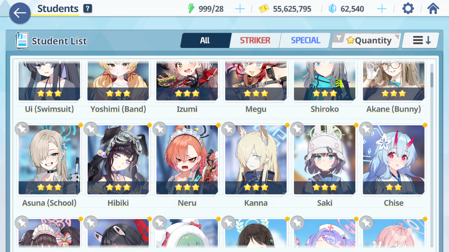 [GLOBAL/NA] [INSTANT] 5 limited 17x3* Seia Asuna Kazusa Yoshimi (Band) Summer Ui + 62k Pyroxene gems Blue Archive Starter Account-Mobile Games Starter