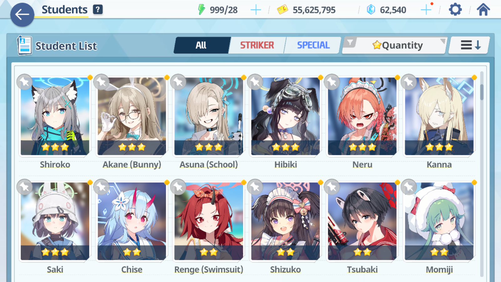 [GLOBAL/NA] [INSTANT] 5 limited 19x3* Seia Asuna Kazusa Yoshimi (Band) Summer Ui + 62k Pyroxene gems Blue Archive Starter Account-Mobile Games Starter