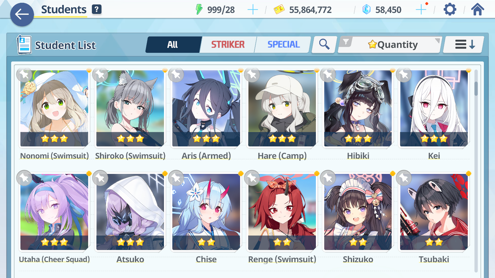 [GLOBAL/NA] [INSTANT] 5 limited 20x3* Kei Aris Seia Kazusa Yoshimi (Band) + 58k Pyroxene gems Blue Archive Starter Account-Mobile Games Starter