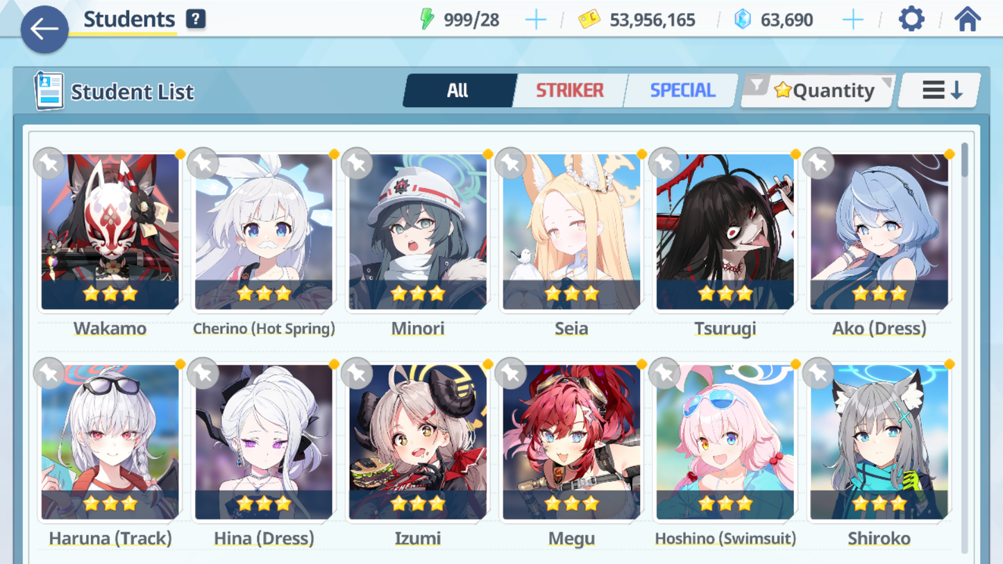 [GLOBAL/NA] [INSTANT] 5 limited 20x3* Seia Dress Hina Swimsuit Hoshino Wakamo Ako + 63k Pyroxene gems Blue Archive Starter Account-Mobile Games Starter