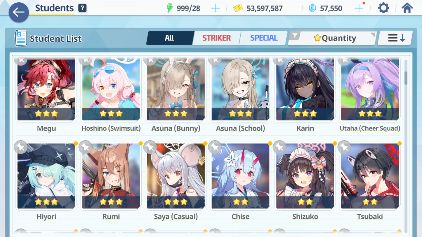 [GLOBAL/NA] [INSTANT] 5 limited 21x3* Seia Asuna Dress Hina Swimsuit Hoshino Hananko+ 56k Pyroxene gems Blue Archive Starter Account-Mobile Games Starter