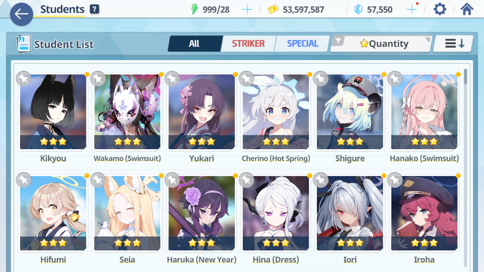 [GLOBAL/NA] [INSTANT] 5 limited 21x3* Seia Asuna Dress Hina Swimsuit Hoshino Hananko+ 56k Pyroxene gems Blue Archive Starter Account-Mobile Games Starter