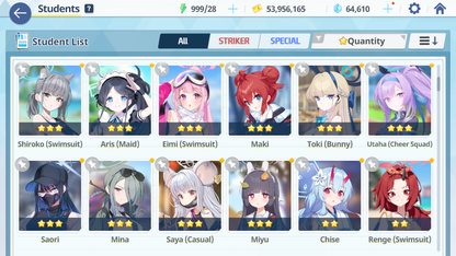 [GLOBAL/NA] [INSTANT] 5 limited 22x3* Seia Dress Hina Swimsuit Hoshino Wakamo Ako + 63k Pyroxene gems Blue Archive Starter Account-Mobile Games Starter