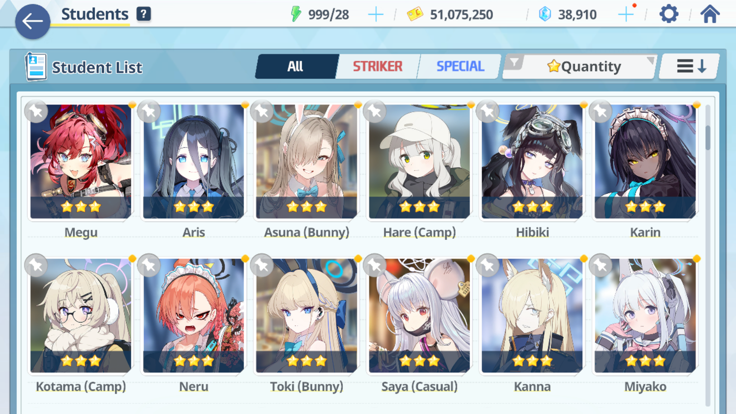 [GLOBAL/NA] [INSTANT] 5 limited 26x3* Hikari Nozomi Seia Kazusa Yoshimi (Band) + 38k Pyroxene gems Blue Archive Starter Account-Mobile Games Starter