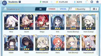 [GLOBAL/NA] [INSTANT] 5 limited 28x3* Hikari Nozomi Seia Kazusa Yoshimi (Band) + 38k Pyroxene gems Blue Archive Starter Account-Mobile Games Starter