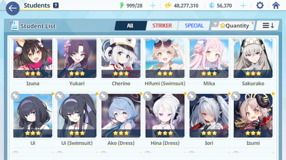 [GLOBAL/NA] [INSTANT] 6 limited 20x3* Dress Hina Swimsuit Hoshino Mika Ui Ako Makoto + 56k Pyroxene gems Blue Archive Starter Account-Mobile Games Starter