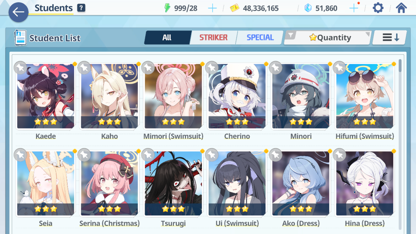 [GLOBAL/NA] [INSTANT] 6 limited 22x3* Seia Dress Hina Swimsuit Hoshino Ui Ako Makoto + 50k Pyroxene gems Blue Archive Starter Account-Mobile Games Starter
