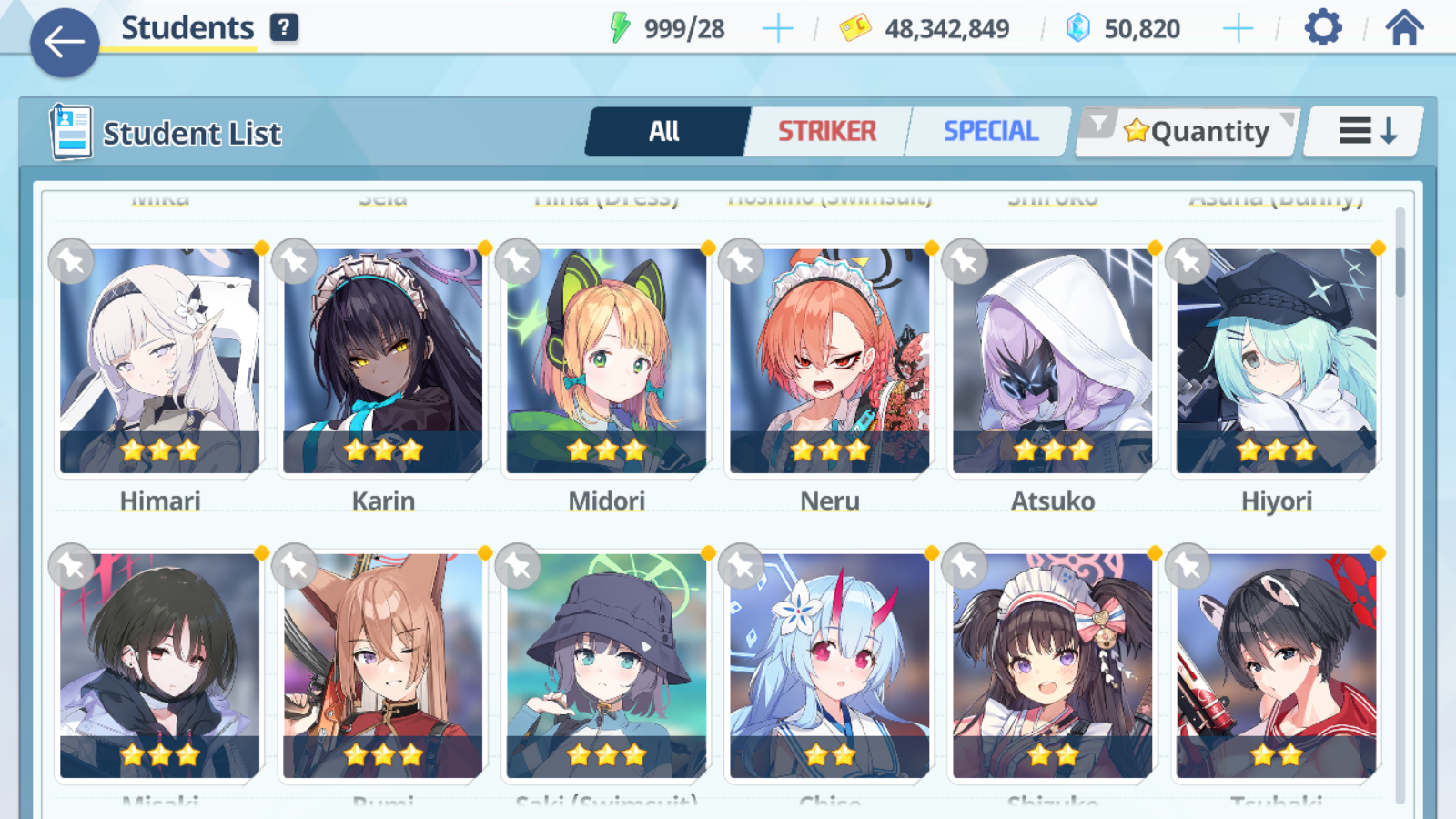 [GLOBAL/NA] [INSTANT] 6 limited 23x3* Seia Dress Hina Swimsuit Hoshino Mika Wakamo Hanako + 50k Pyroxene gems Blue Archive Starter Account-Mobile Games Starter