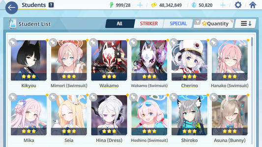 [GLOBAL/NA] [INSTANT] 6 limited 23x3* Seia Dress Hina Swimsuit Hoshino Mika Wakamo Hanako + 50k Pyroxene gems Blue Archive Starter Account-Mobile Games Starter
