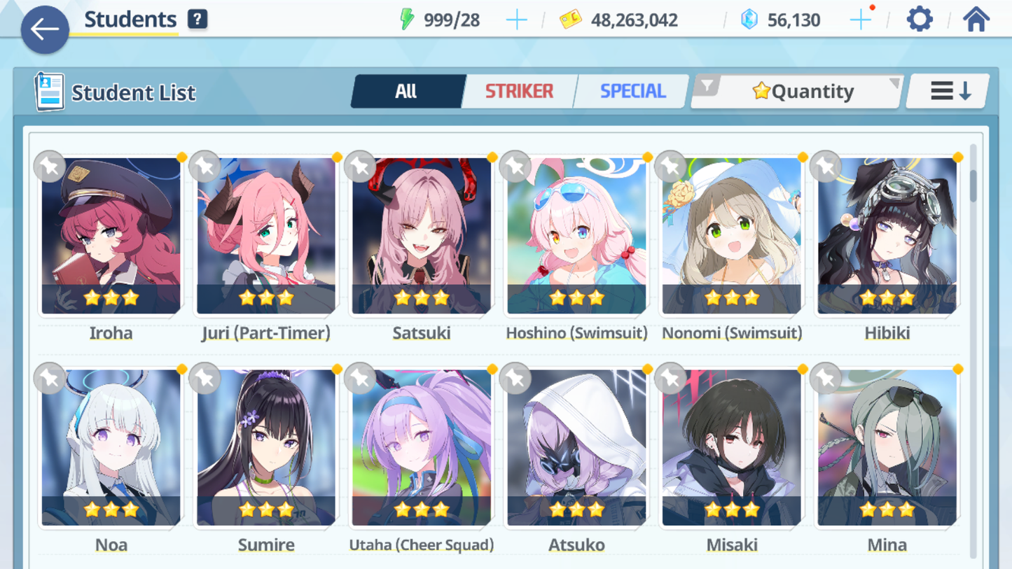 [GLOBAL/NA] [INSTANT] 6 limited 24x3* double Seia Swimsuit Hasumi Dress Hina Swimsuit Hoshino Ako + 54k Pyroxene gems Blue Archive Starter Account-Mobile Games Starter