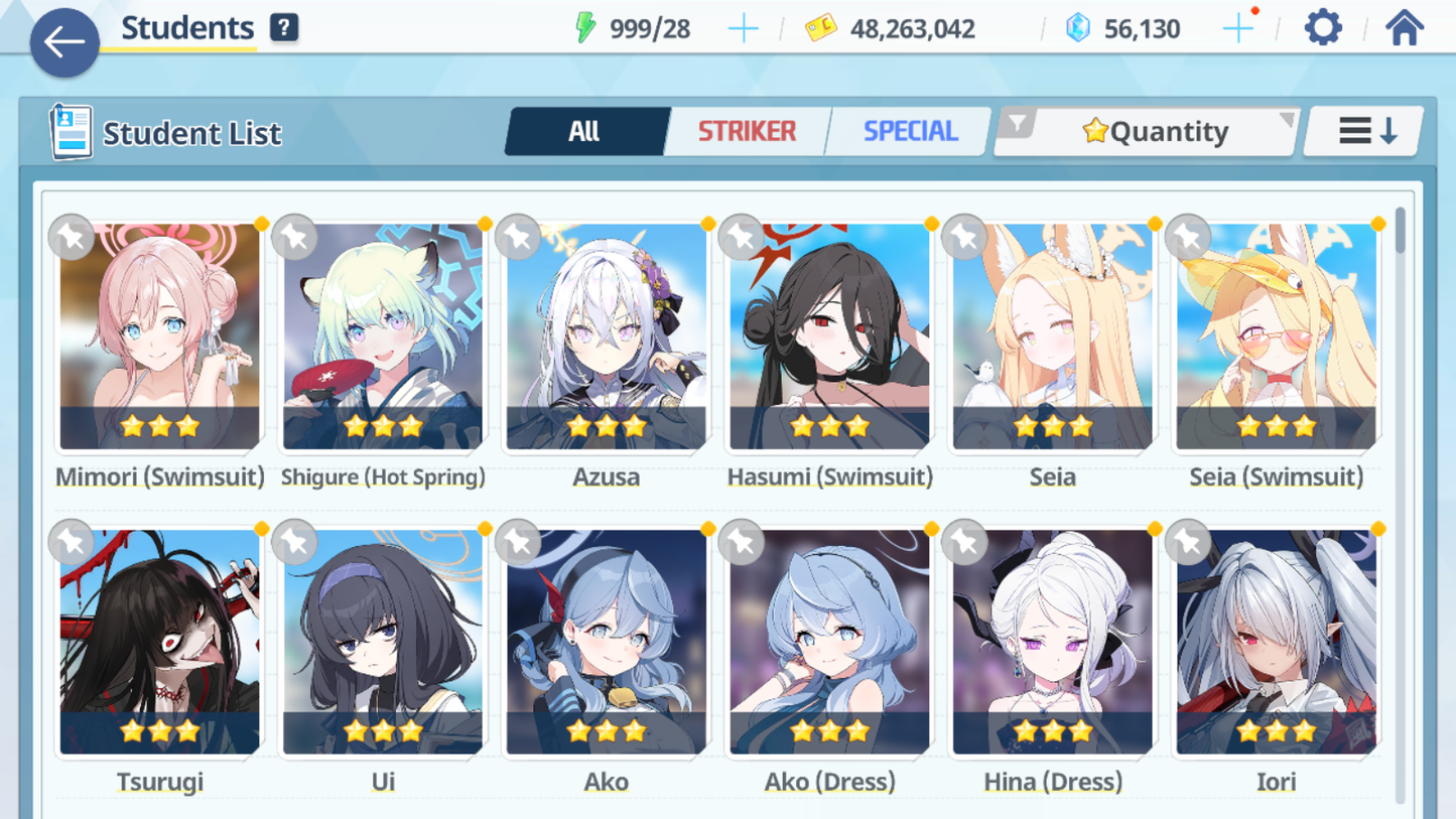 [GLOBAL/NA] [INSTANT] 6 limited 24x3* double Seia Swimsuit Hasumi Dress Hina Swimsuit Hoshino Ako + 54k Pyroxene gems Blue Archive Starter Account-Mobile Games Starter