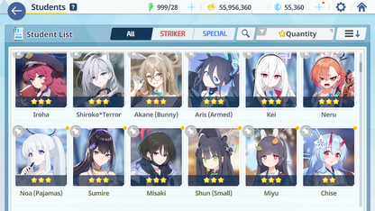 [GLOBAL/NA] [INSTANT] 8 limited 24x3* Kei Aris Shiroko Terror Summer Mika double Seia Swimsuit Kazusa Yoshimi (Band) + 55k Pyroxene gems Blue Archive Starter Account-Mobile Games Starter