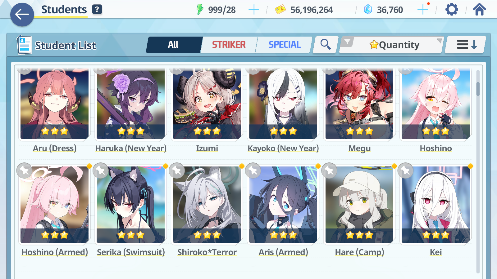 [GLOBAL/NA] [INSTANT] 9 limited 33x3* Kei Aris Nagisa Hoshino Shiroko Terror Neru Seia Kazusa Yoshimi (Band) + 36k Pyroxene gems Blue Archive Starter Account-Mobile Games Starter