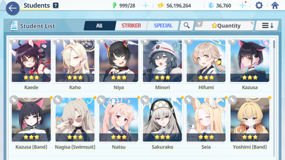 [GLOBAL/NA] [INSTANT] 9 limited 33x3* Kei Aris Nagisa Hoshino Shiroko Terror Neru Seia Kazusa Yoshimi (Band) + 36k Pyroxene gems Blue Archive Starter Account-Mobile Games Starter
