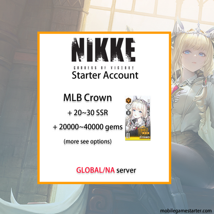 [GLOBAL/NA] MLB 4X Crown + 20~40k gems GODDESS OF VICTORY NIKKE starter account (see options)-Mobile Games Starter