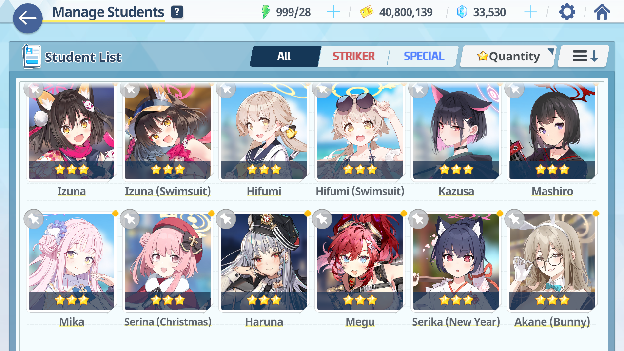 [GLOBAL/NA][INSTANT] 14x3* Mika x2 + Izuna + 32k gems Blue Archive Starter Account-Mobile Games Starter