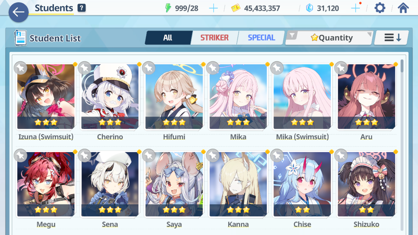 [GLOBAL/NA][INSTANT] 3 limited 10x3* double Mika + Izuna + 31k gems Blue Archive Starter Account-Mobile Games Starter