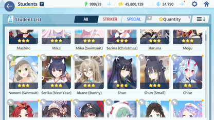 [GLOBAL/NA][INSTANT] 3 limited 17x3* double Mika Swimsuit Izuna + 24k gems Blue Archive Starter Account-Mobile Games Starter