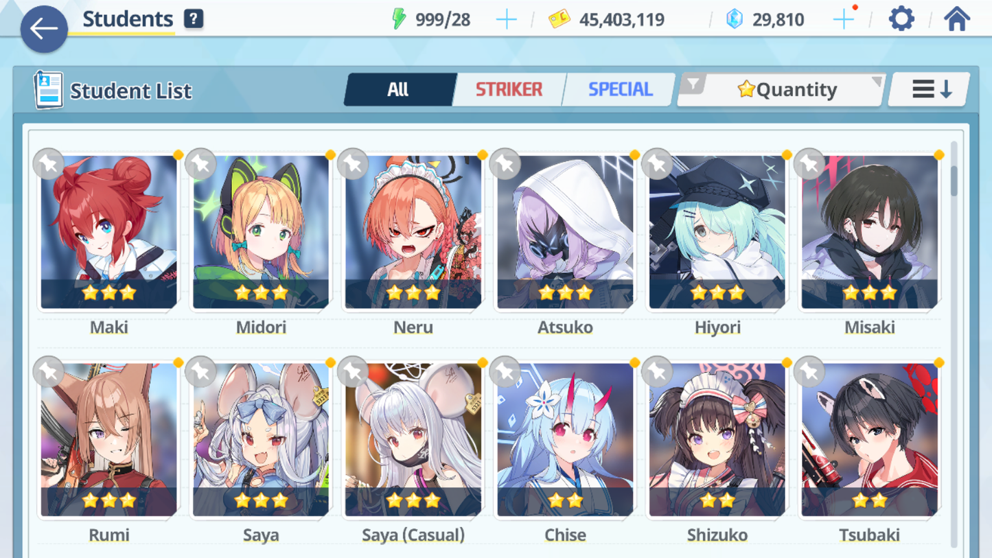 [GLOBAL/NA][INSTANT] 3 limited 21x3* double Mika Swimsuit Izuna + 29k Blue Archive Starter Account-Mobile Games Starter