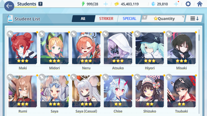 [GLOBAL/NA][INSTANT] 3 limited 21x3* double Mika Swimsuit Izuna + 29k Blue Archive Starter Account-Mobile Games Starter