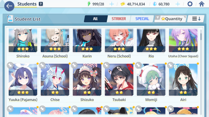 [GLOBAL/NA][INSTANT] 4 limited 13x3* Rio Neru Seia Asuna + 60k Pyroxene gems Blue Archive Starter Account-Mobile Games Starter