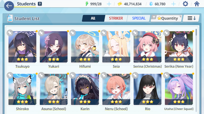 [GLOBAL/NA][INSTANT] 4 limited 13x3* Rio Neru Seia Asuna + 60k Pyroxene gems Blue Archive Starter Account-Mobile Games Starter