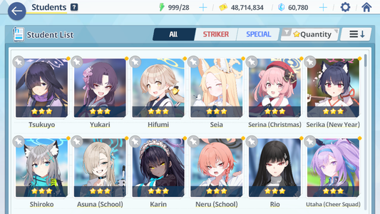 [GLOBAL/NA][INSTANT] 4 limited 13x3* Rio Neru Seia Asuna + 60k Pyroxene gems Blue Archive Starter Account-Mobile Games Starter