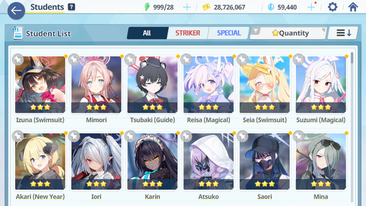 [GLOBAL/NA][INSTANT] 4 limited 13x3* Suzumi Reisa (Magical) Izuna Seia + 59k Pyroxene gems Blue Archive Starter Account-Mobile Games Starter
