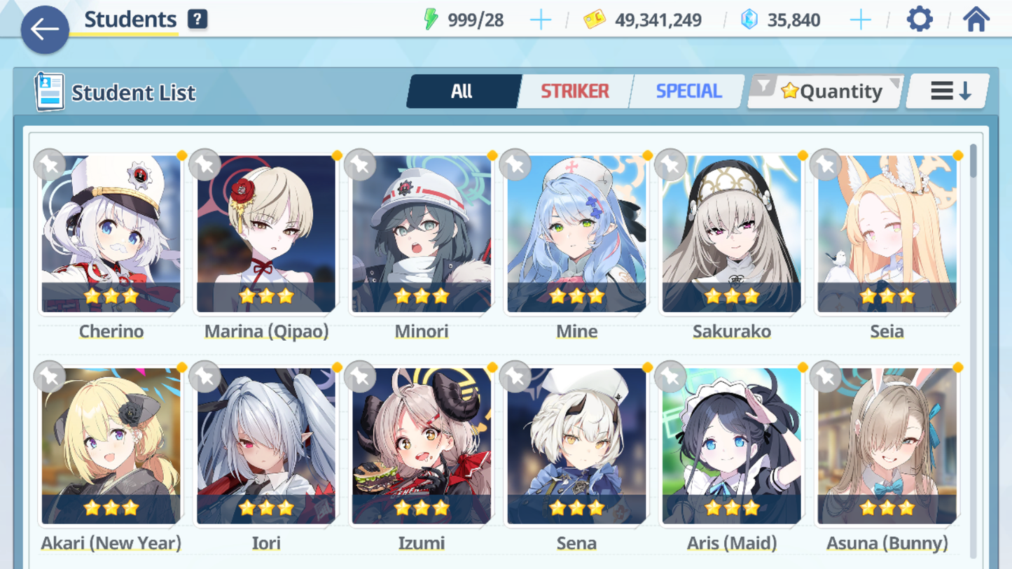 [GLOBAL/NA][INSTANT] 4 limited 19x3* Rio Neru Seia Asuna + 35k Pyroxene gems Blue Archive Starter Account-Mobile Games Starter